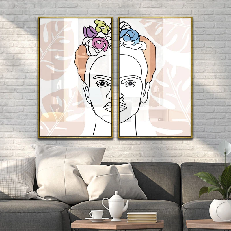 תמונה לסלון פרידה קאלו Frida Kahlo ציור בסגנון דמויות ואנשים - דגם Frida-Mini-Mockup