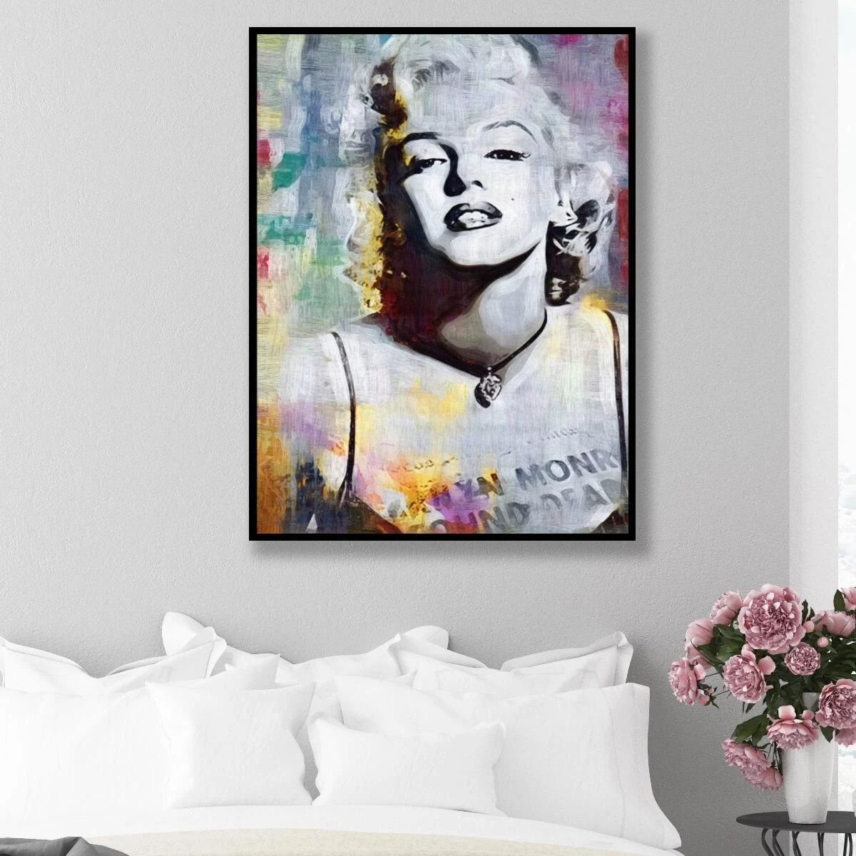 ציורים מגניבים | הדפסה על קנבס או זכוכית מרלין מונרו בצבע צבעוני לסלון או לחדר שינה דגם 3728449