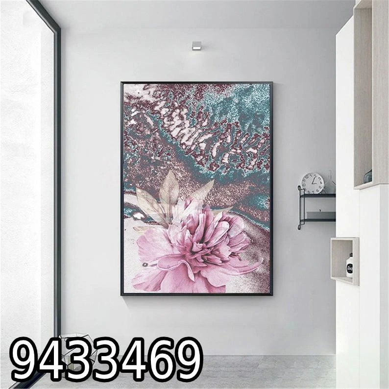 תמונת קנבס אבסטרקט שושן ורוד דגם 9433469