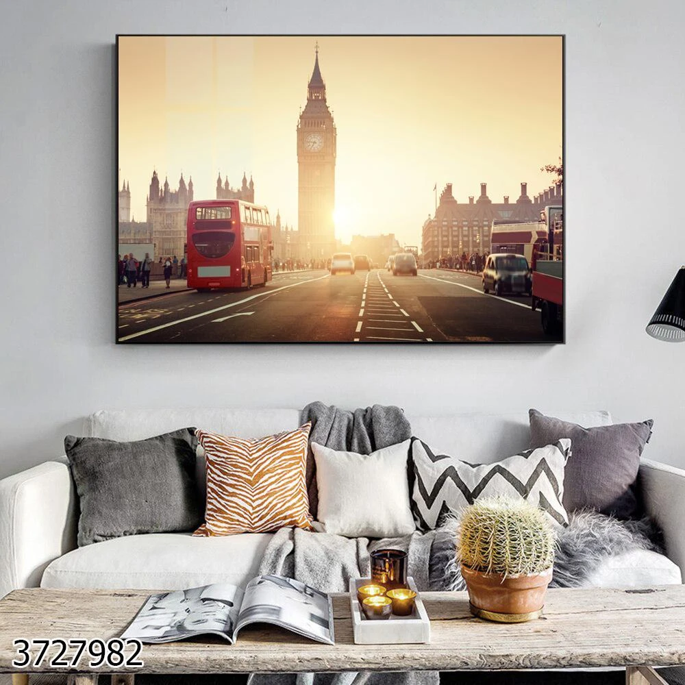 תמונה שקיעה של נוף אורבני בלונדון ווסטמינסטר לסלון למשרד דגם 3727982
