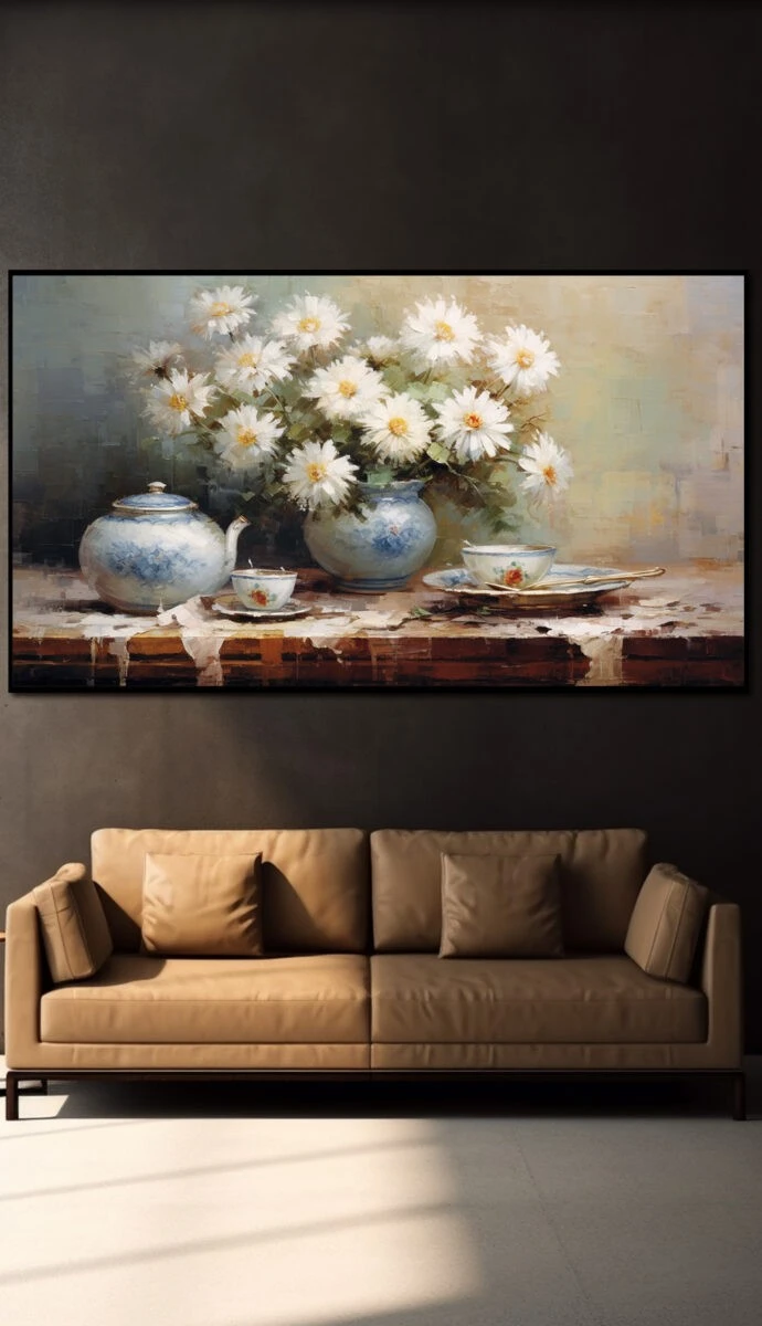 תמונת זכוכית לפינת אוכל פרחי הניצחון הדפסת ציור על זכוכית ציורים - דגם 32482195