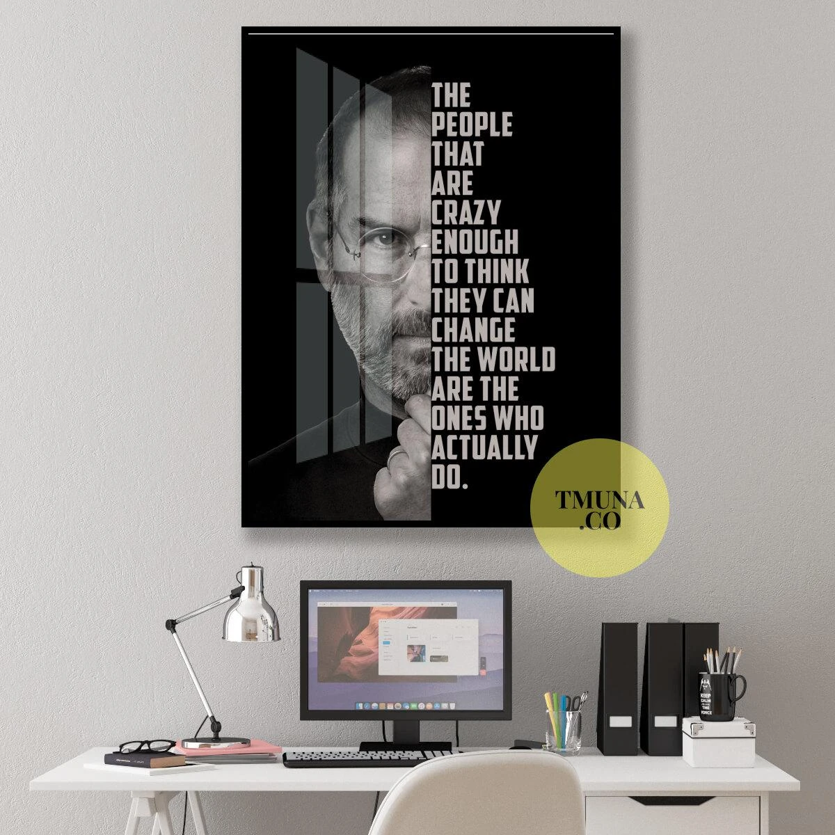 תמונת קנבס מוטביציה לתלייה במשרד 'לשנות את העולם' דגם 90964