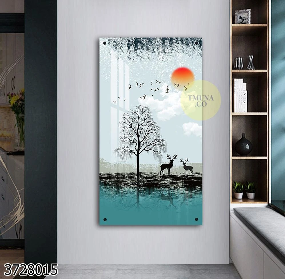 הקסם בטבע - תמונה יוקרתית מזכוכית לתלייה בכניסה לבית לובי דגם 3728015