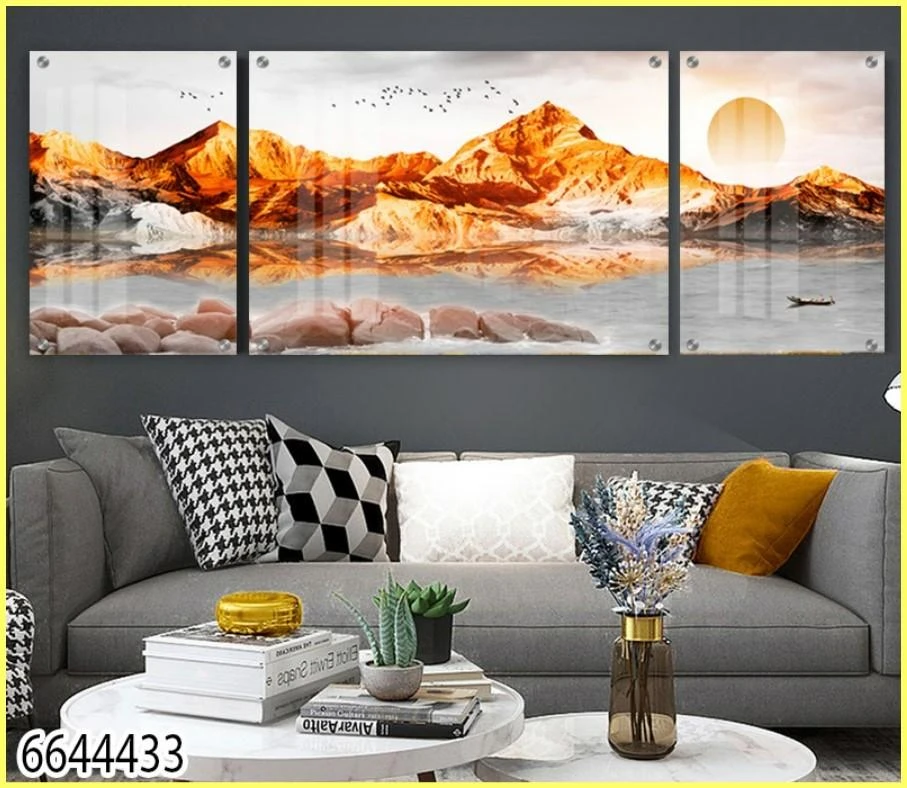 ‏‏תמונות זכוכית לסלון חצי האי סיני בשלושה חלקים תמונות נופים יוקרתיות דגם 6644433