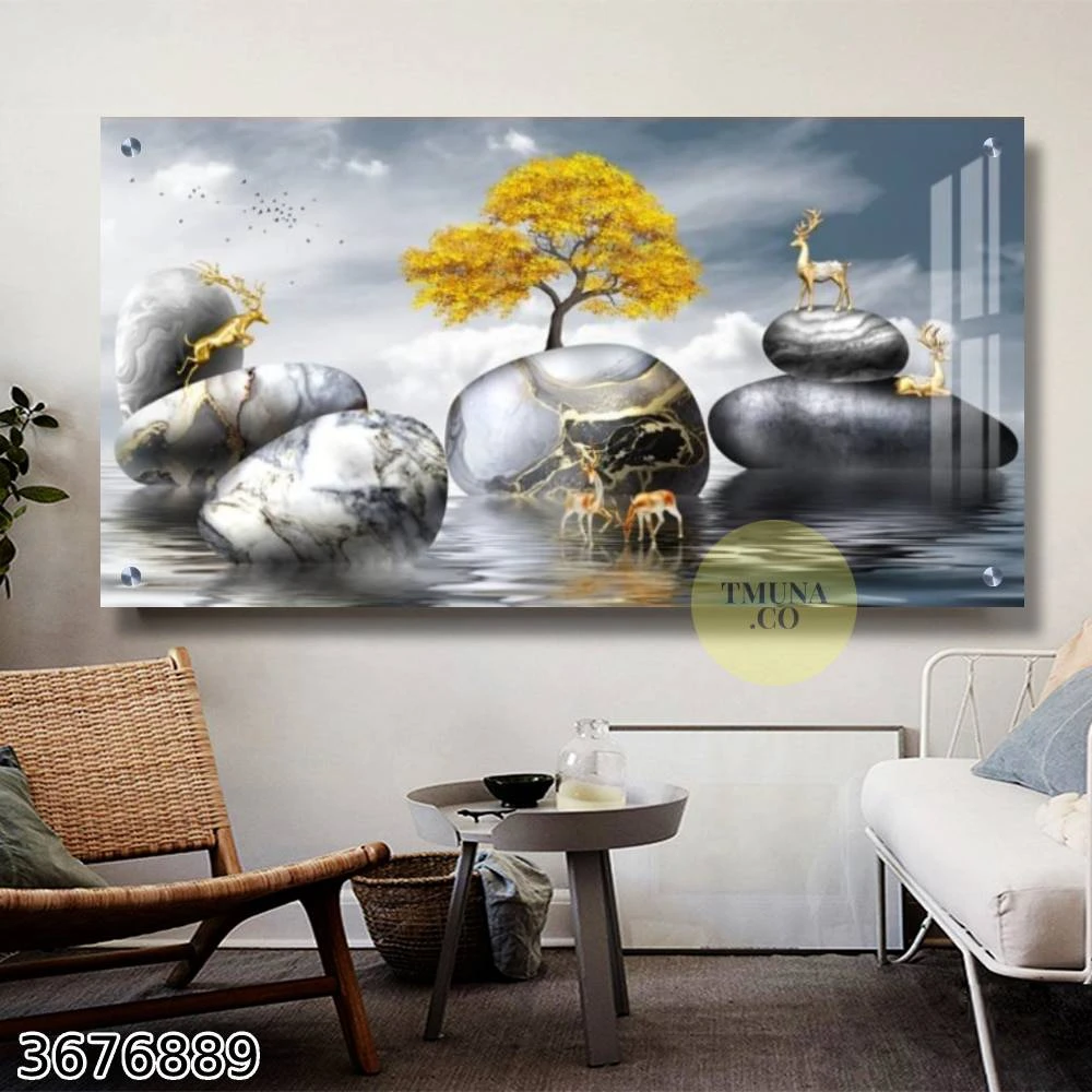 עץ החייים תמונה יוקרתית על זכוכית למשרד או סלון דגם 3676889