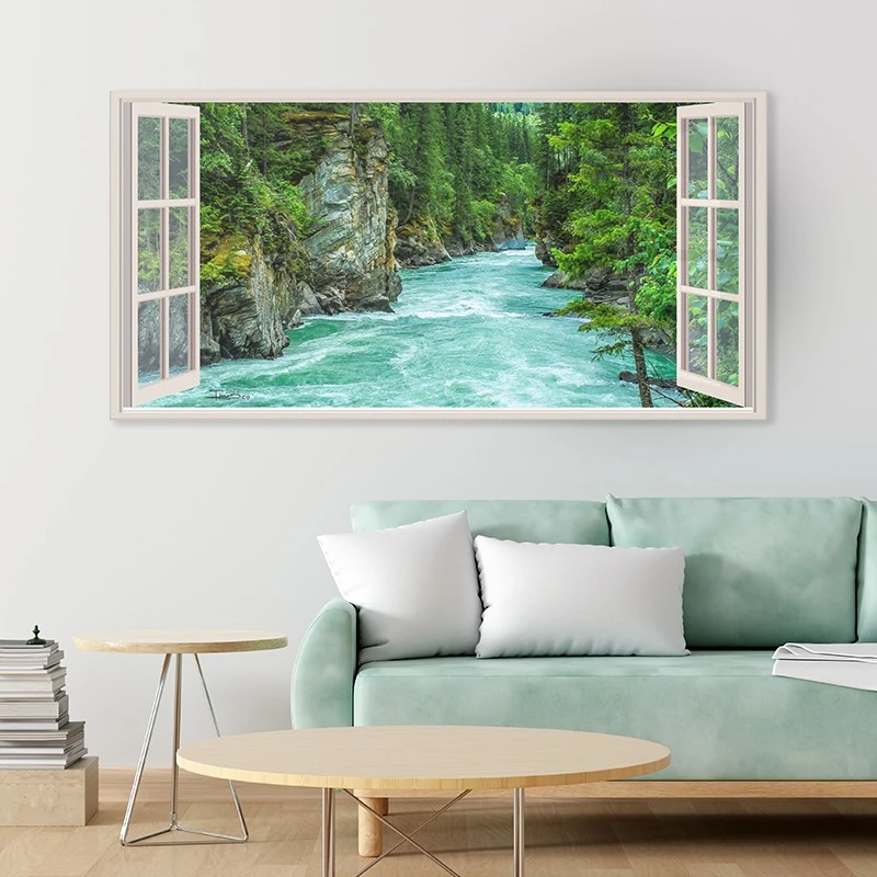 תמונת הנוף מהחלון שלי נהר לקליניקה תמונת קנבס בנושא ים וחופים - דגם 135372