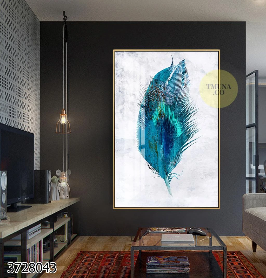 נוצה על רקע אבסטרקטי תמונת קנבס לקליניקה או סלון דגם 3728043