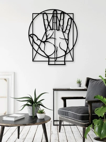 תמונות מתכת ידיים גיאומטריות תלת מימד, צורות דגם DS062427