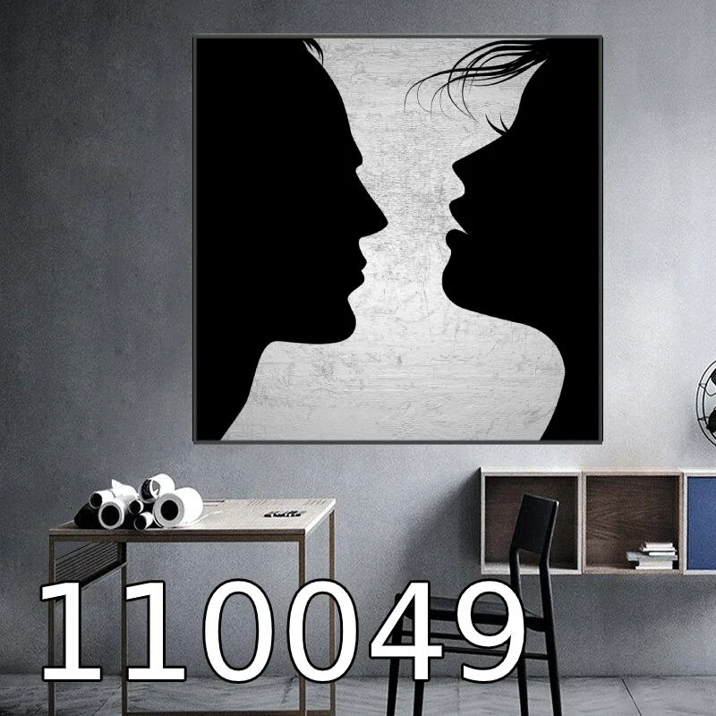 מתאהבים - תמונת קנבס מרובעת לחדר שינה דגם 110049