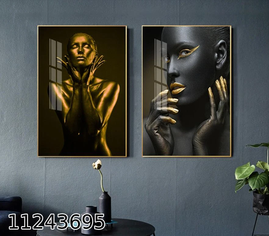 זוג תמונות קנבס אפריקאיות #1 לחדר שינה דגם 11243695