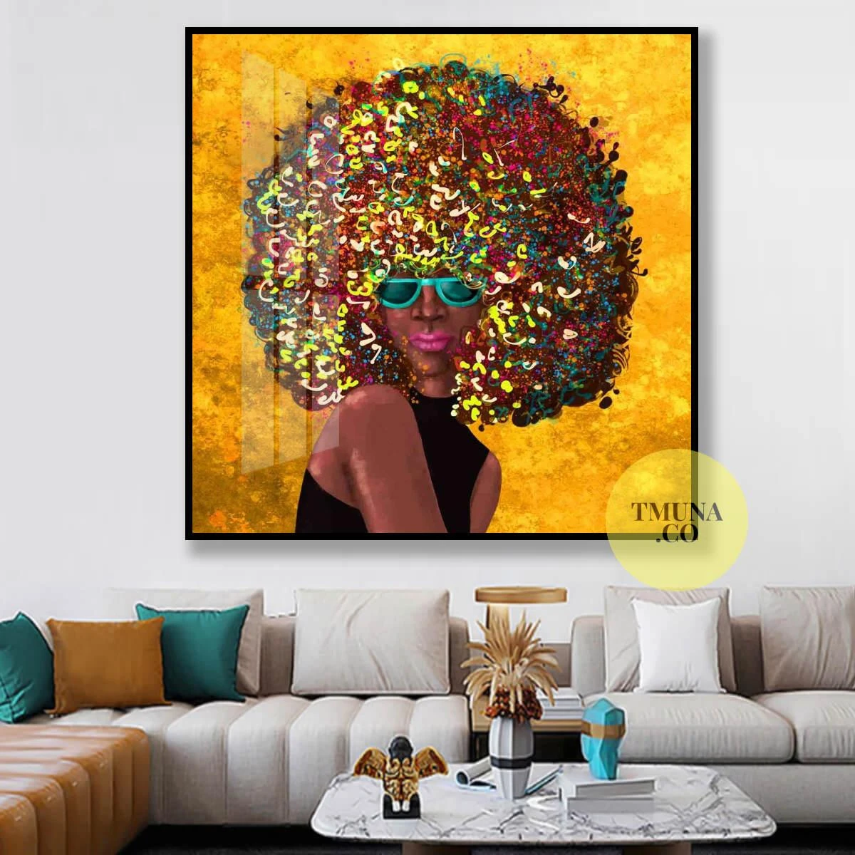 פרנסס בצבעים חמים - הדפס לבית לסלון או לקלינקה ייחודי ומיוחד דגם 134890