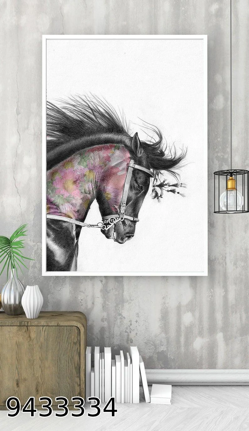תמונות של סוסים יפים - תמונת קנבס לחדר שינה סוס אצילי דגם 9433334