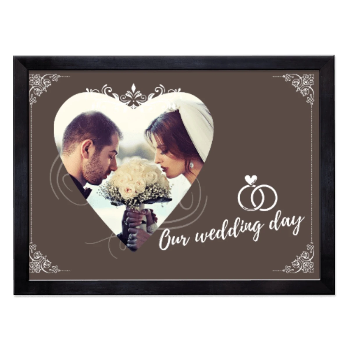 מתנה רומנטית ליום האהבה הדפסה על קנבס  - יום החתונה שלנו 078654