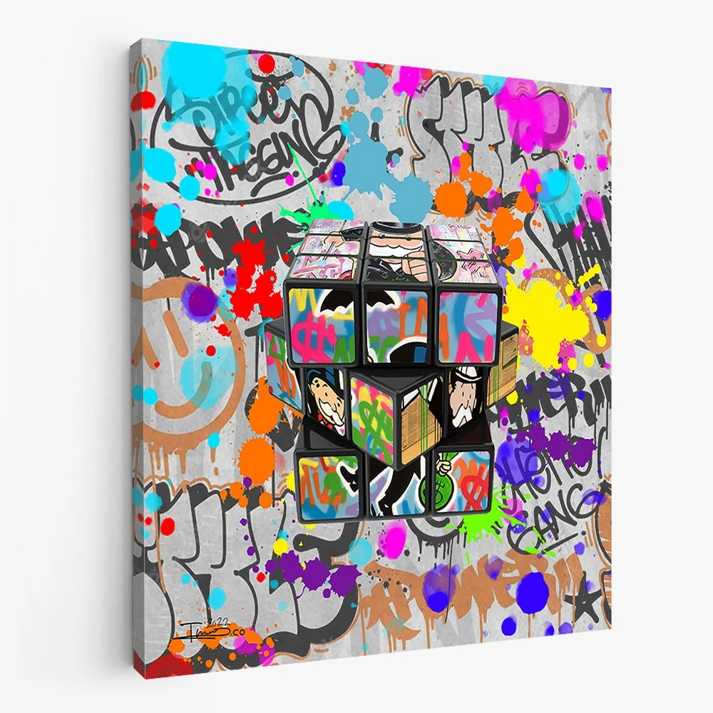 קנבס קוביה הונגרית לחדר ילדים תמונת גרפיטי קנבס ג'ובאני ציור בסגנון פופארט - דגם alvtm46p2636