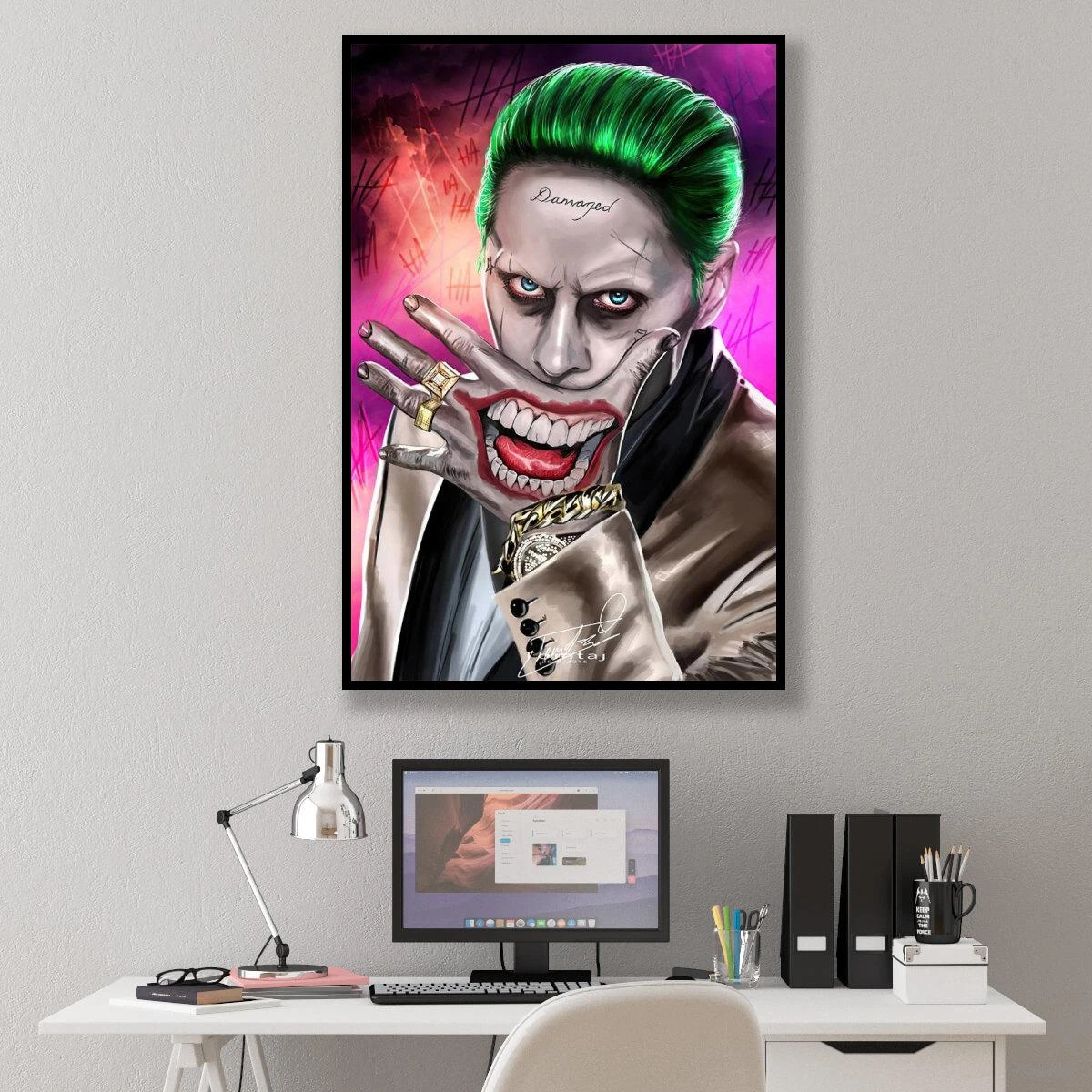 הג'וקר - ציורים מגניבים על קנבס או זכוכית לחדר שינה או חדרי נוער על קנבס או זכוכית דגם 3728343