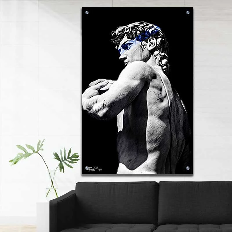 תמונת זכוכית לסלון אגדת דוד המלך הדפסה על זכוכית דמויות ואנשים - דגם alvtm46p2768