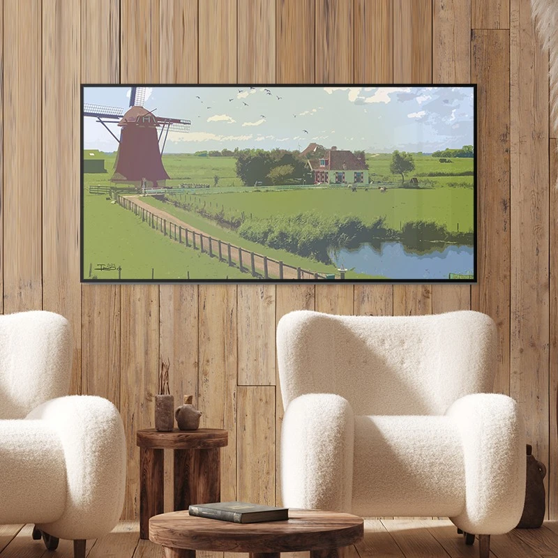 תמונה אופקית כפרית תחנת קמח למשרד תמונת קנבס רטרו - דגם 135423