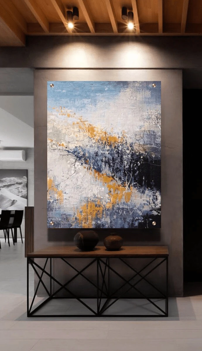 תמונת זכוכית לקליניקה Adrienne ציור על זכוכית בסגנון אבסטרקט - דגם G17631477