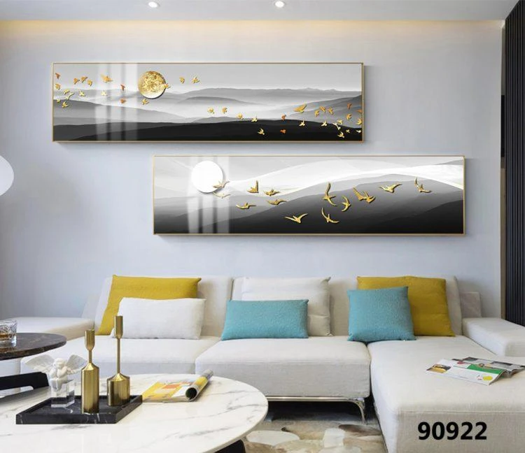 חלל - זוג תמונות קנבס רוחביות לסלון או לחדר שינה דגם 90922