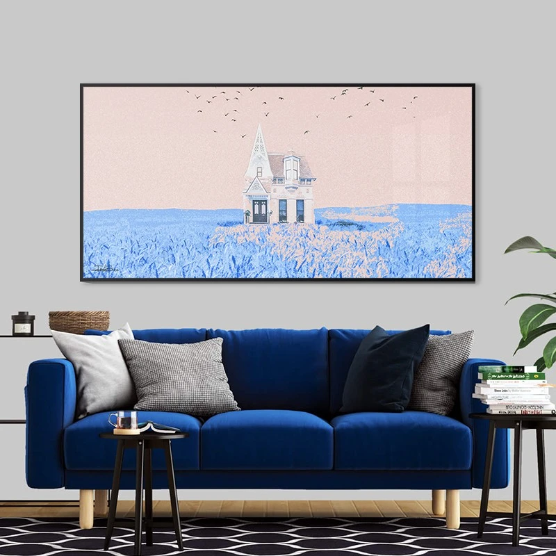 תמונה אופקית כפרית בית החווה רטרו לסלון תמונת קנבס רטרו - דגם 135412