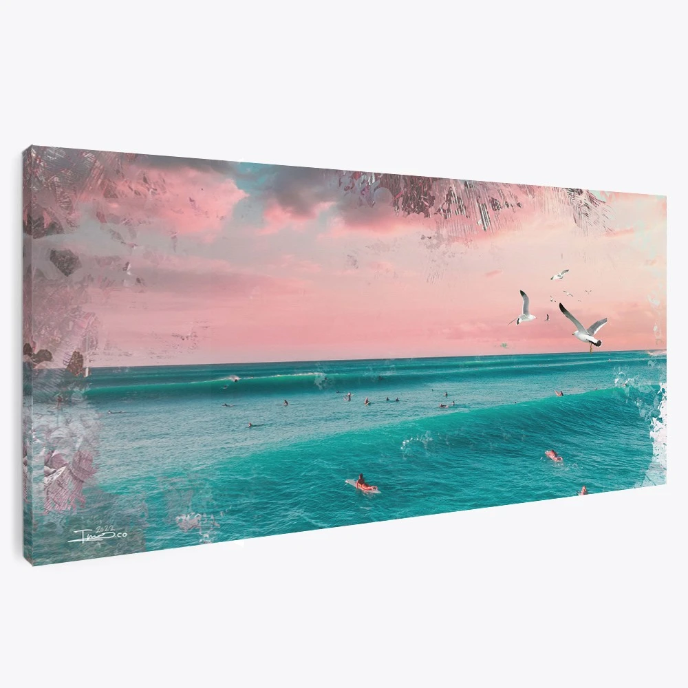 תמונת קנבס ים גולשים בזמן לחדר שינה תמונה בנושא ים וחופים - דגם 135541