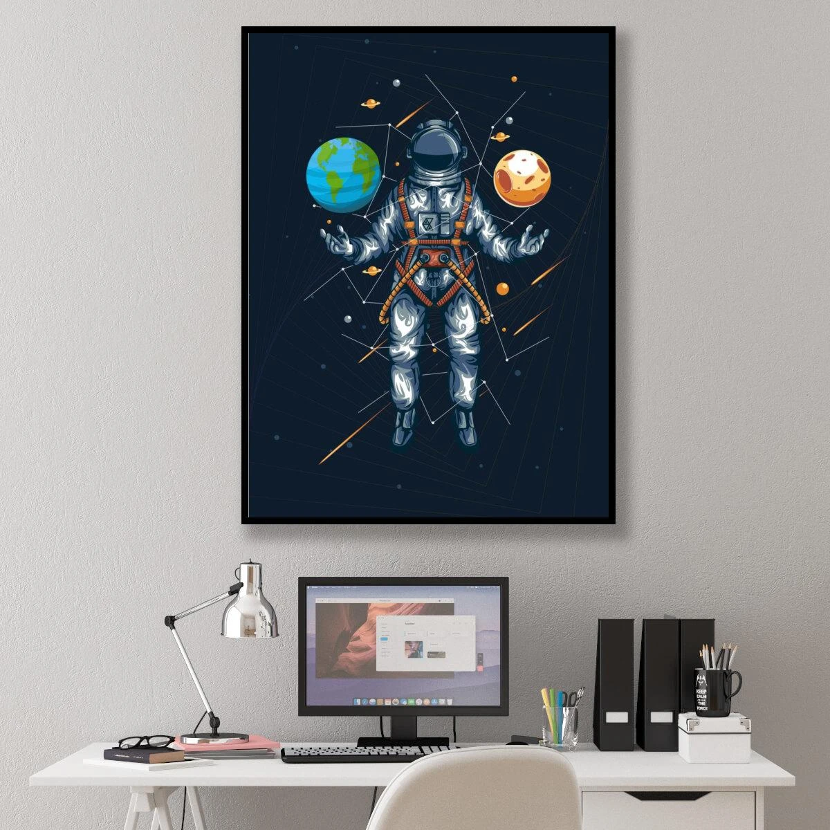 אסטרונאוט בחלל הגדול - תמונת קנבס או זכוכית לחדרי נוער דגם 3728497