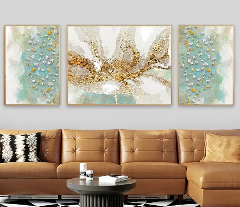 סט 3 תמונות קנבס לקירות אבסטרקט טהראן  עיצוב מיוחד אבסטרקט לסלון - דגם 23932676