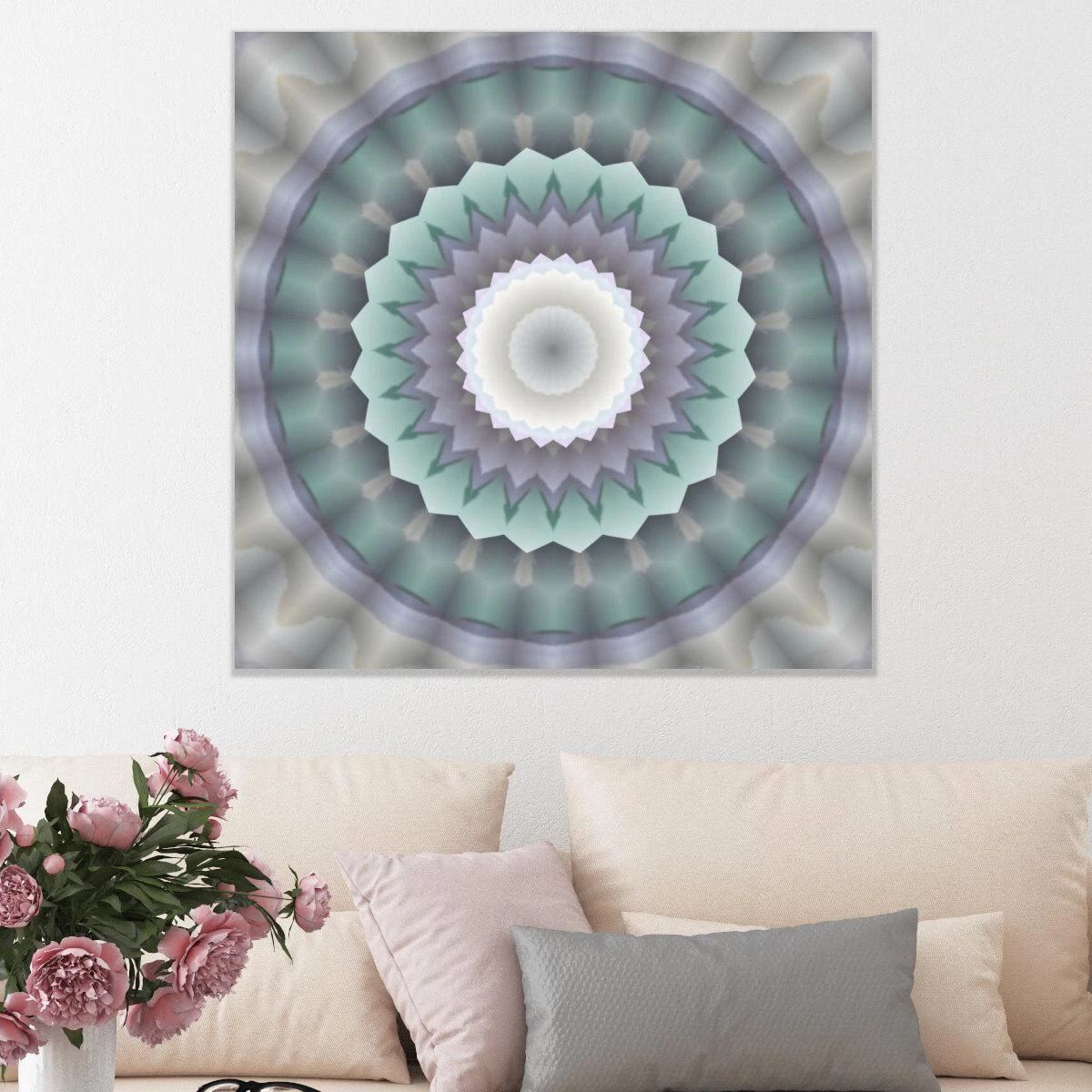 מנדלה טרדנית - תמונה של מנדלה לסלון או לפינת אוכל הדפסה על קנבס או זכוכית דגם 3728269