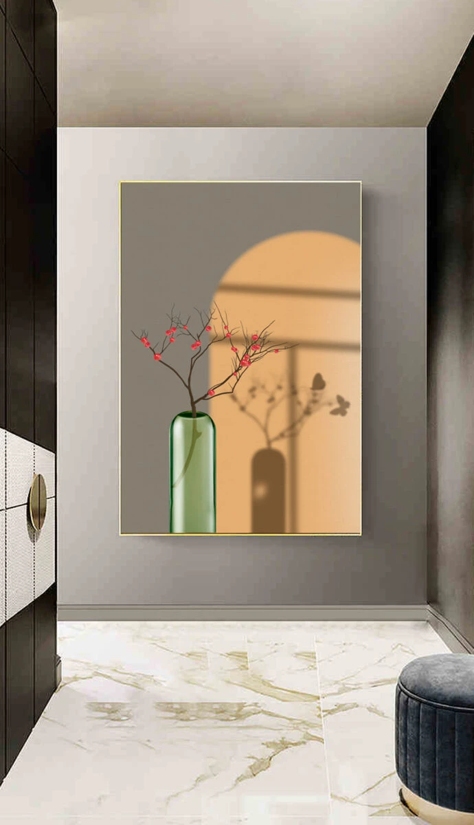 תמונות לסלון אבסטרקט פורטו וליו תמונת קנבס בנושא פרחים ועלים, תלת מימד - דגם 27756265