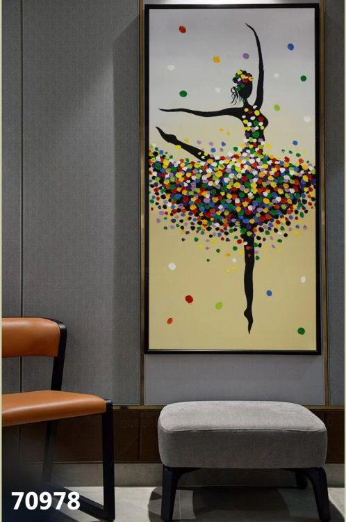 פופ ארט תמונות של רקדנית בלט אפריקאית תמונה לגובה על קנבס ממוסגרת לסלון לחדר שינה לקליניקה 70978