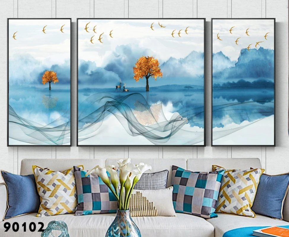 סט תמונות לסלון נוף מופשט 90102