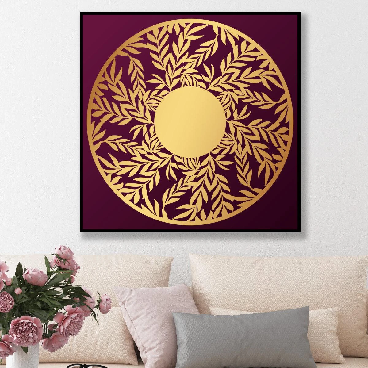 מנדלת יוקרה - תמונות מנדלות לסלון או לפינת אוכל על זכוכית או קנבס דגם 3728355