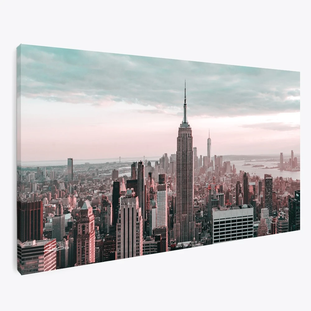 תמונת קנבס מיוחדת למשרד ניו יורק צילום מלמעלה תמונה בנושא ערים בעולם דגם 135627