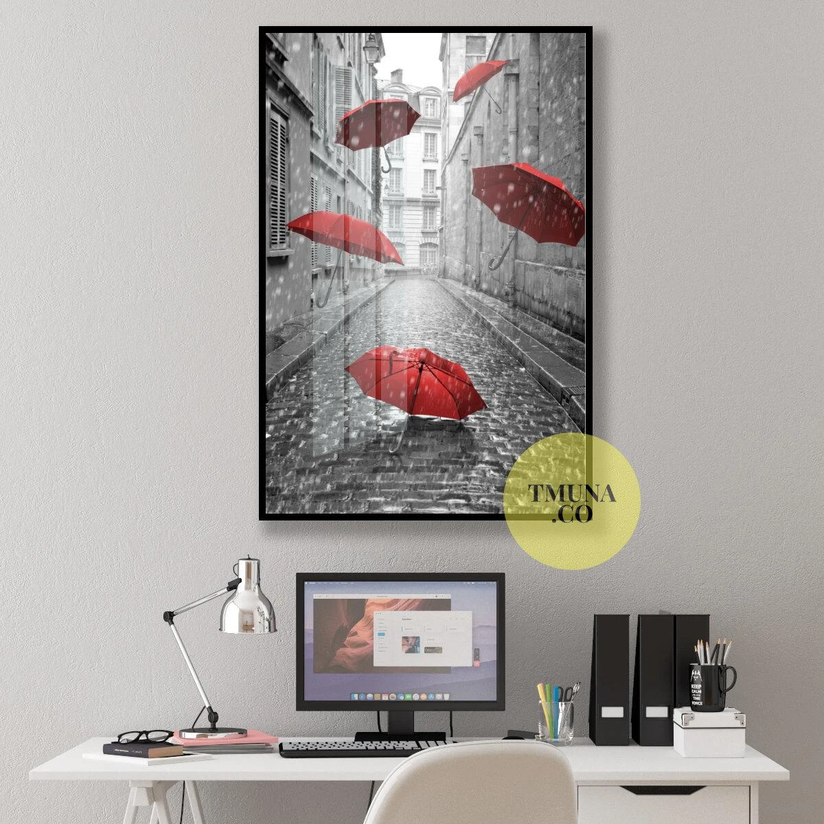 רחובות פריז בגשם - תמונה לחדר שינה או מסדרון אמנות עכשווית בהדפסה על קנבס או זכוכית דגם 3728662