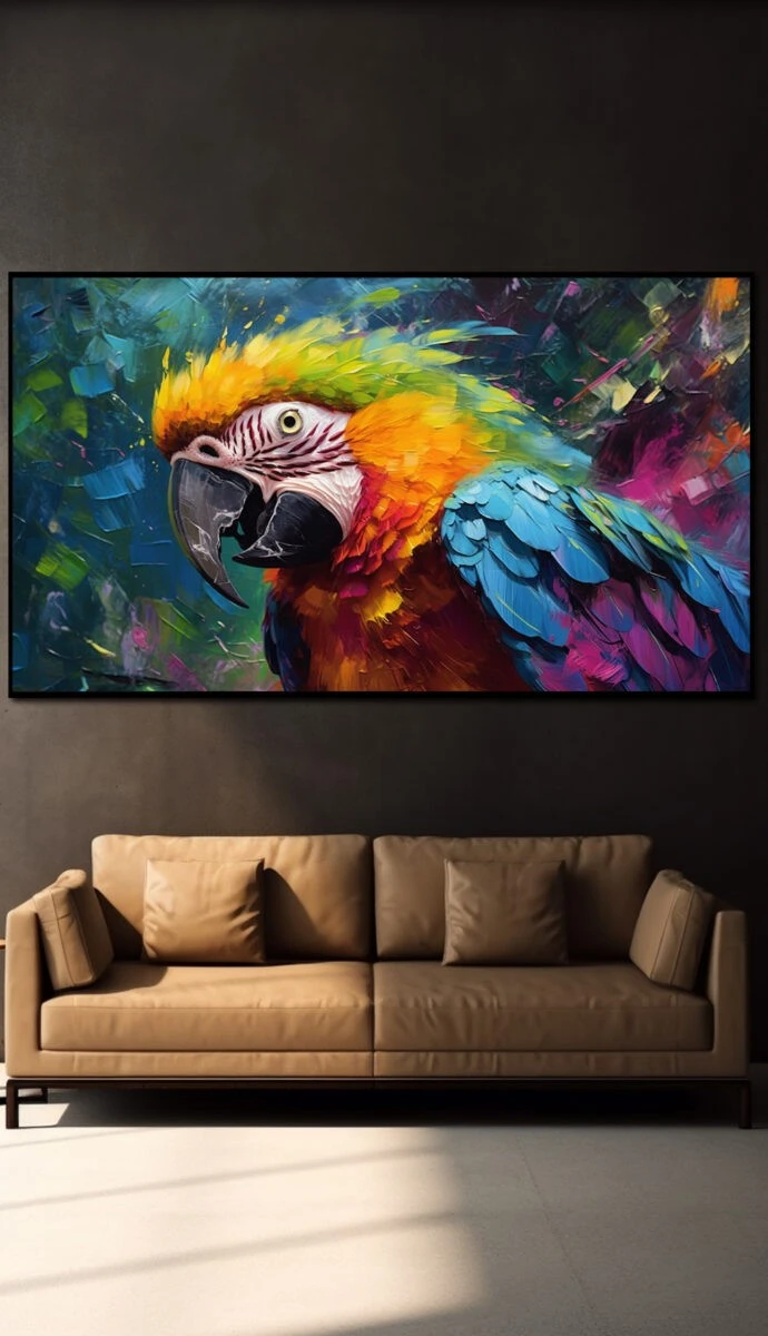 מפזר אהבה תמונת זכוכית או קנבס לפינת אוכל ציור בצבעי צבעוני, אדום, צהוב, ירוק - דגם 32481787