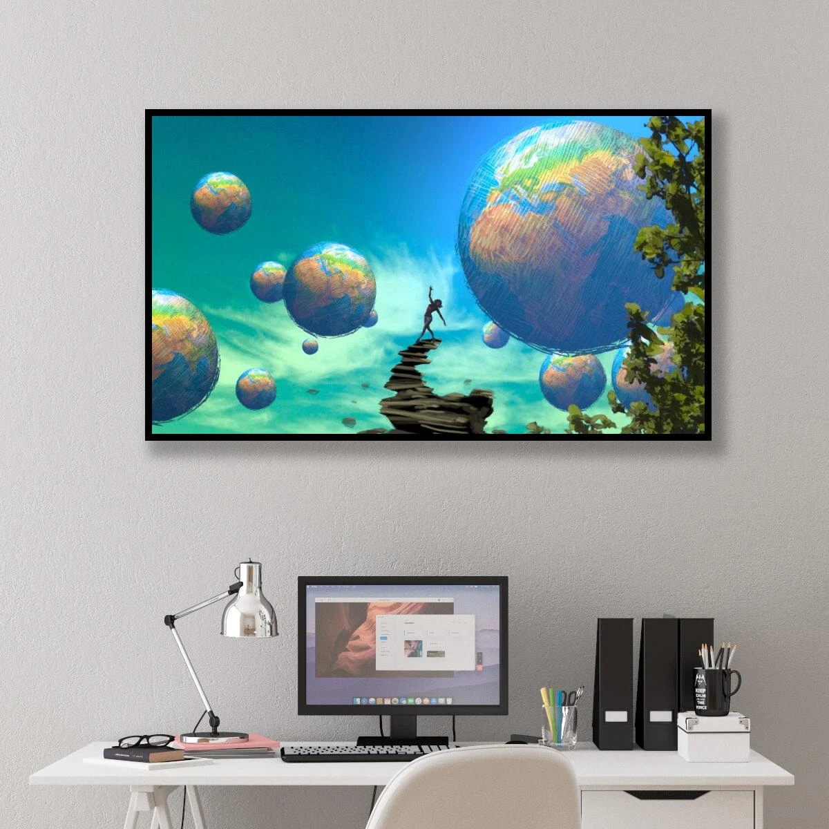 סיור בעולם הפנימי - תמונות השראה סוריאליסטיות למשרדים מעוצבים או לחדרי נוער על קנבס או זכוכית דגם 3728236