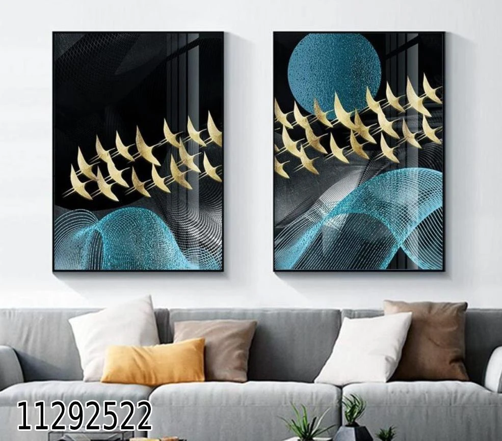 זוג תמונות זכוכית לסלון 'אבסטרקט חלל' מקט 11292522