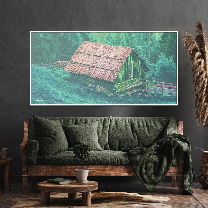תמונה אופקית כפרית בית בקופנגן לסלון תמונת קנבס רטרו - דגם 135422