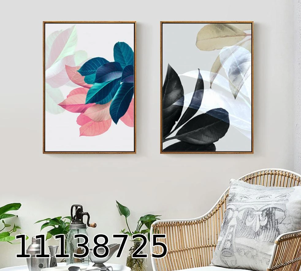 'עלים' זוג תמונות קנבס למטבח 11138725