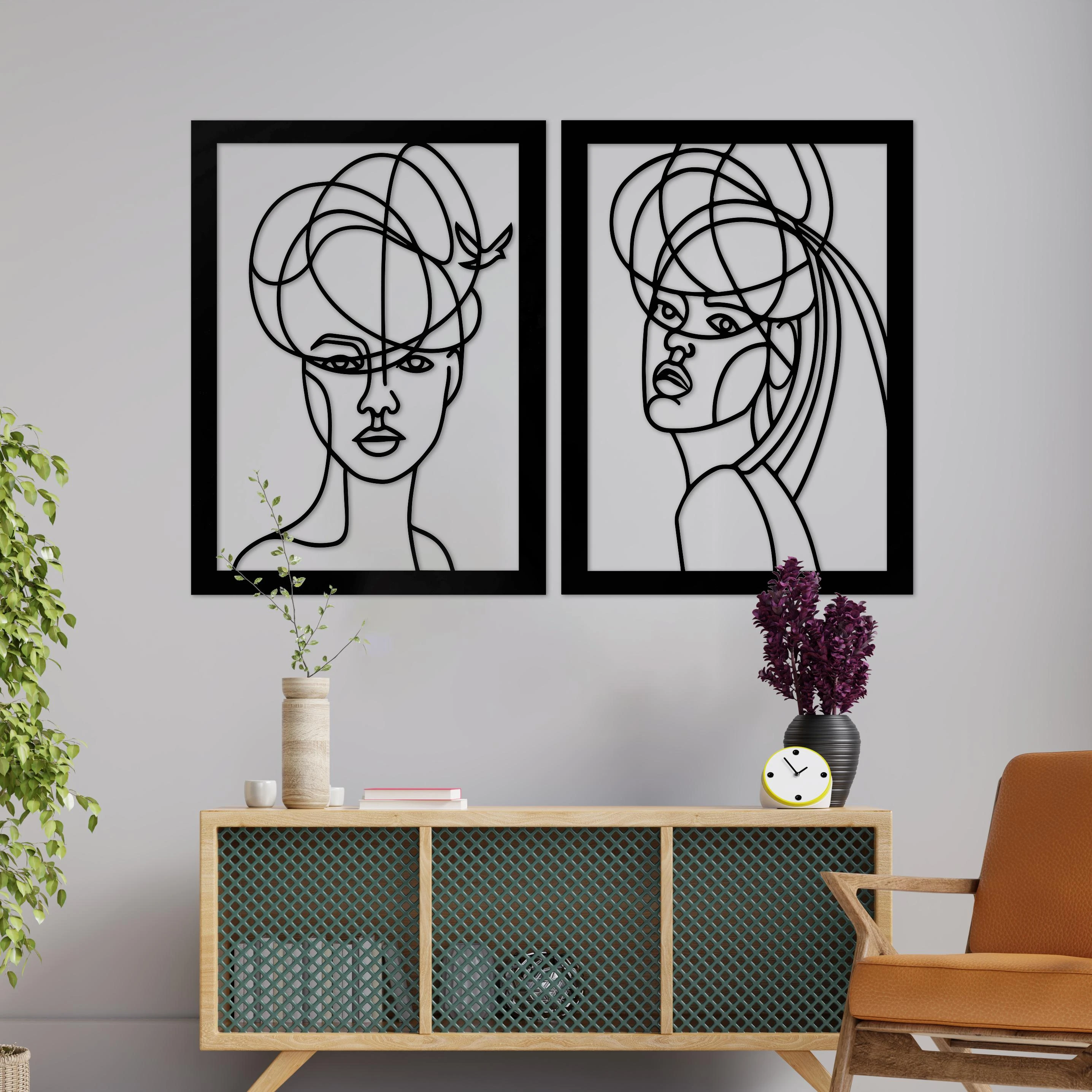 המלאכיות - זוג תמונות מינימליסטיות מיוחדות לתלייה בחדר שינה בסלון בכניסה לבית דגם m158-m159