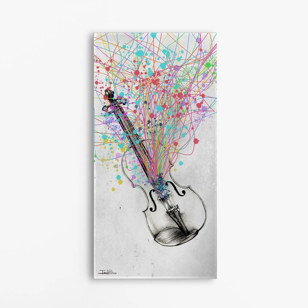 תמונה לאורך למשרד ציור הגיטרה II ציור בסגנון מוסיקה - דגם alvtm46p2449