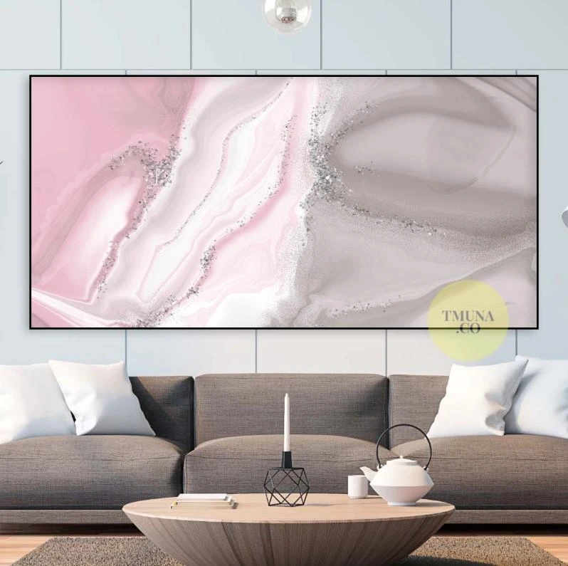 האבסטרקט הורוד - תמונות אבסטרקט לסלון או לחדר שינה או לקליניקה על קנבס דגם 3728615