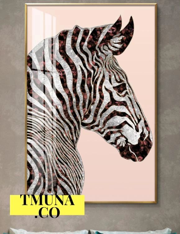 'זברה ורודה' תמונת קנבס לחדר שינה בנות דגם 3101715