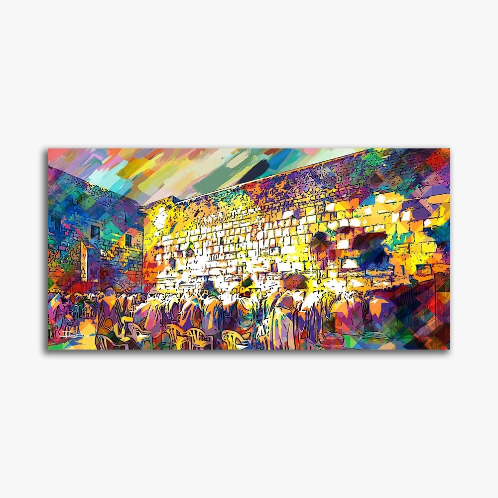 תמונת ירושלים לפינת אוכל מתפללים בכותל הדפסה על קנבס דת ויהדות - דגם alvtm46p2661