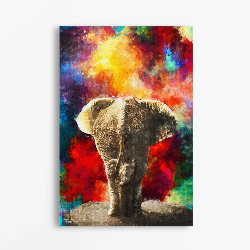 תמונה בצבע אדום למשרד דמבו III ציור בסגנון בעלי חיים - דגם alvtm46p2306