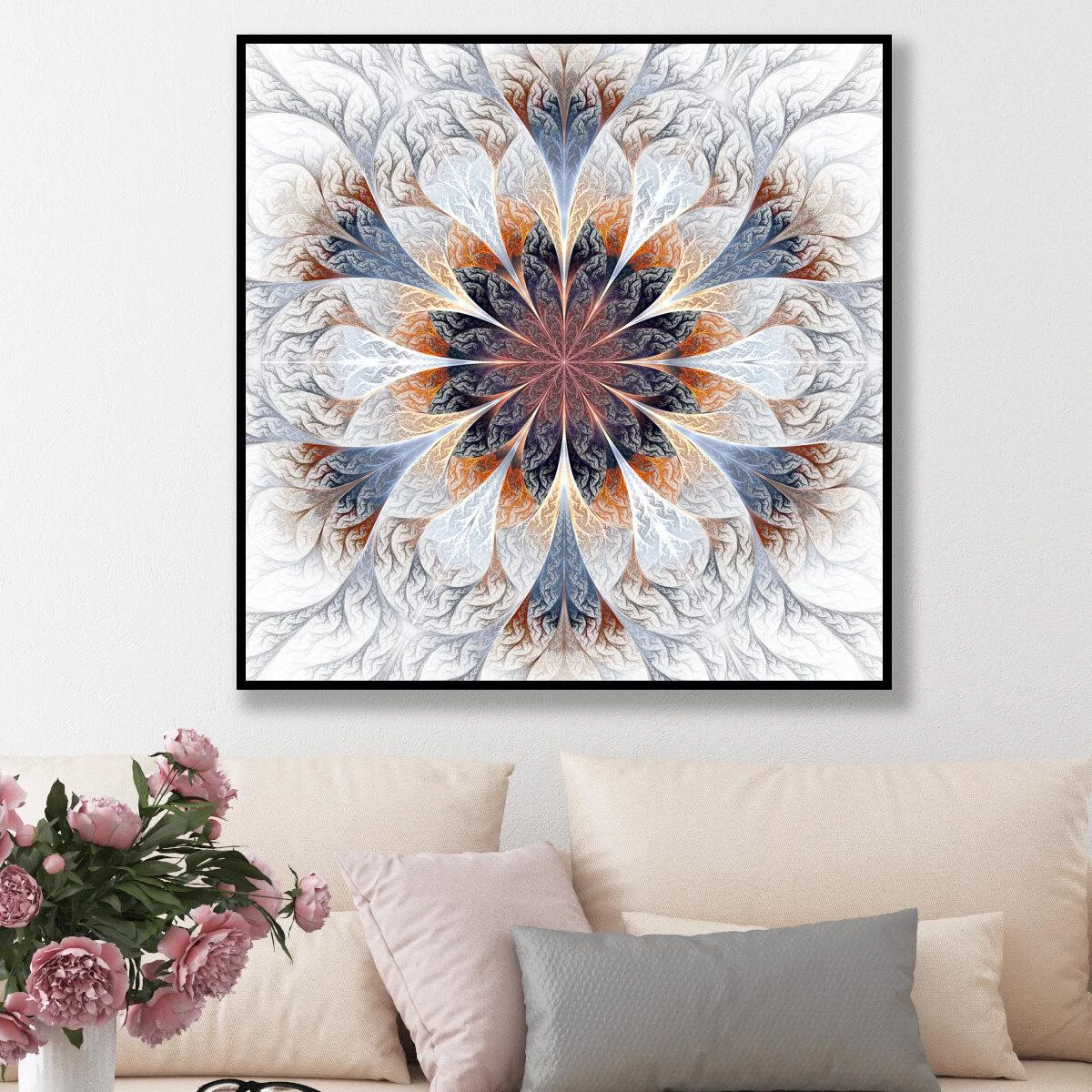 המנדלה המהודרת - מנדלות תמונות לסלון או לפינת אוכל על קנבס או זכוכית דגם 3728270