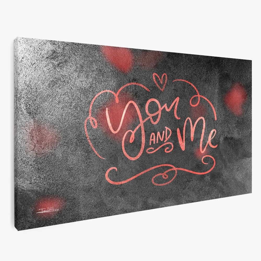 תמונה לזוג אוהבים לחדר שינה ליילה הדפס בנושא זוגיות ורומנ' - דגם 135602