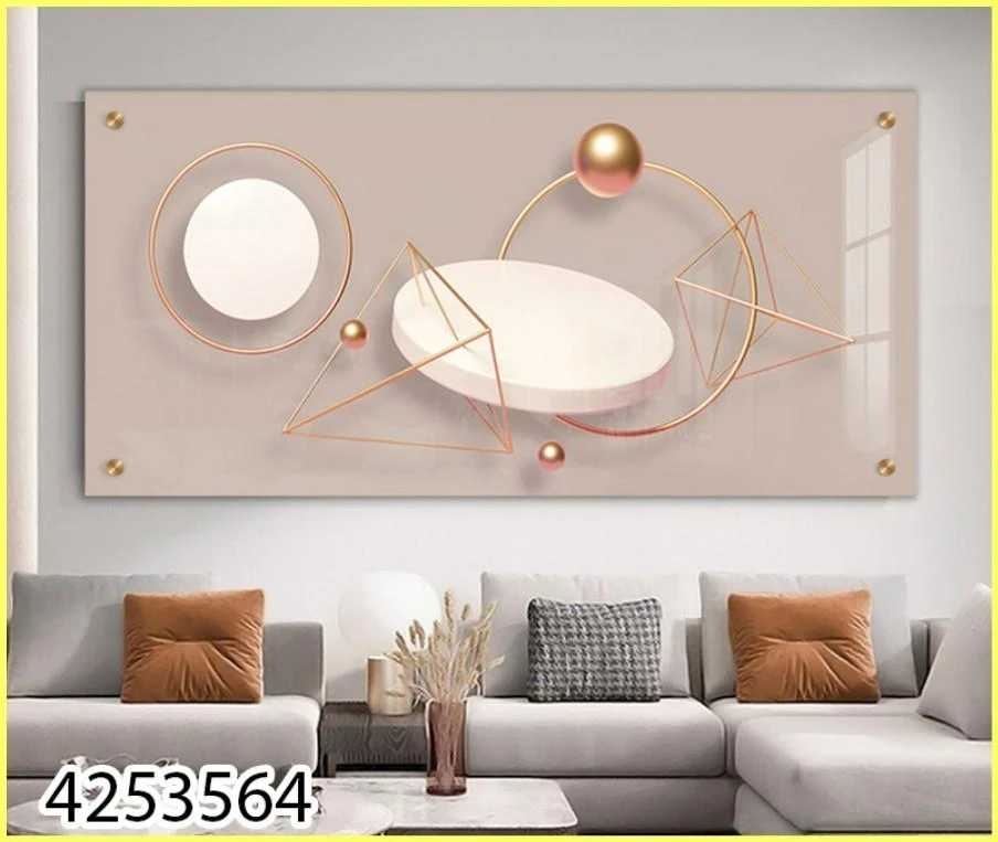 תמונה לסלון צורות הנדסיות ברוז גולד מתאים גם לתלייה בפינת אוכל דגם 4253564