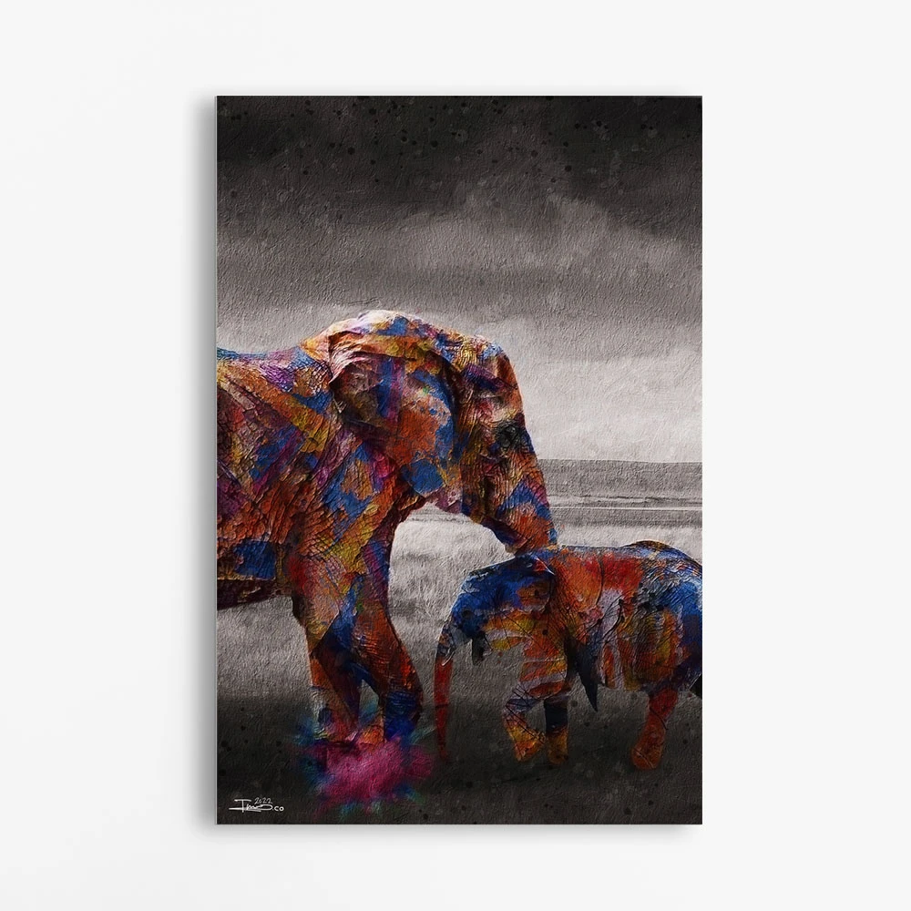 תמונה בצבע אפור לקליניקה חוות הפילים עיצוב ייחודי בעלי חיים - דגם alvtm46p2290