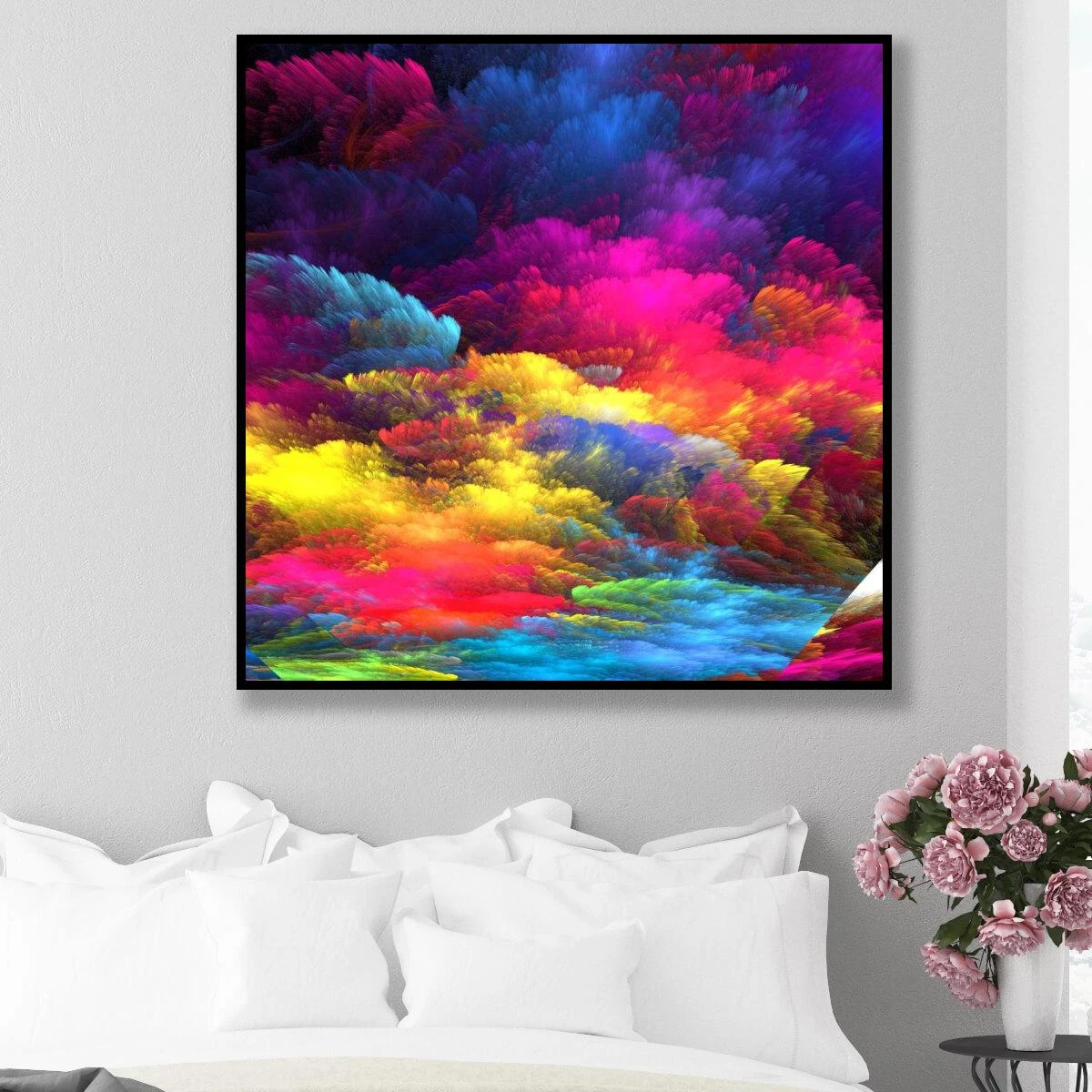 עננים צבעוניים הדפסה על קנבס או זכוכית תמונה צבעונית למשרד או לסטודיו וחדר שינה דגם 3728460